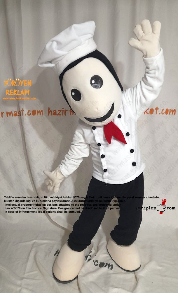 Aşçı Maskot Kostümü / Aşçıbaşı maskot kostümü