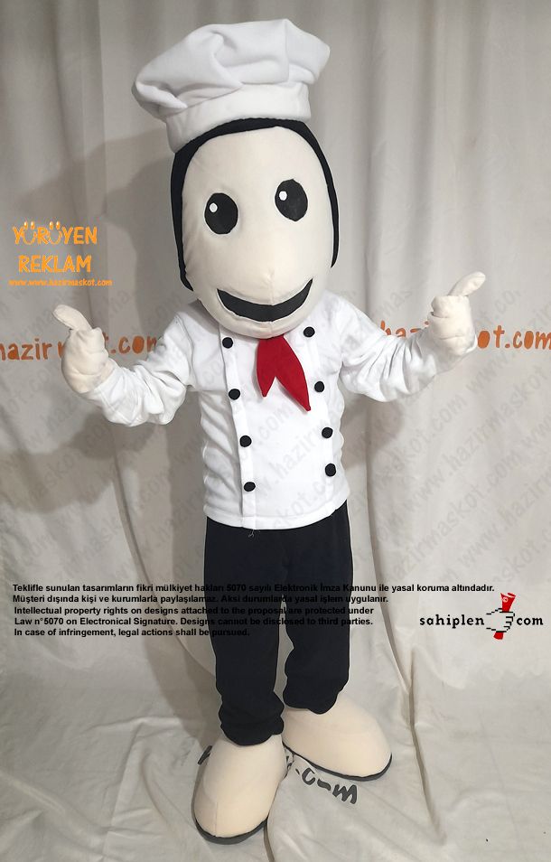Aşçı Maskot Kostümü / Aşçıbaşı maskot kostümü