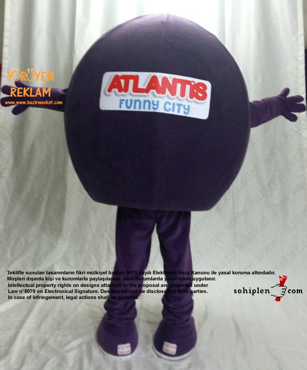 Bowling Topu Maskot / Atlantis Funny City maskot kostümü