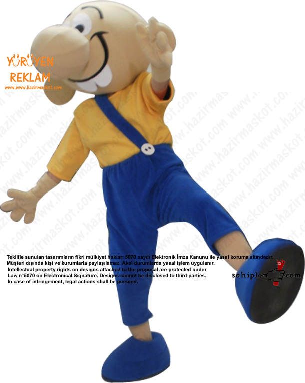 1 Mayıs İşçi Maskotu / HAK-İŞ maskot kostümü