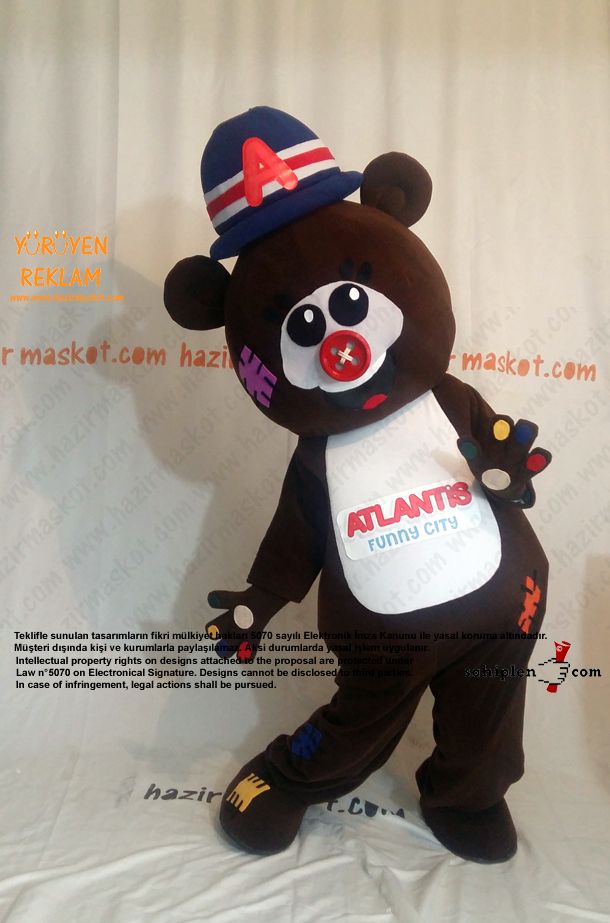 Ayı maskotu / Atlantis Funny City / Evrensel Spor maskot kostümü