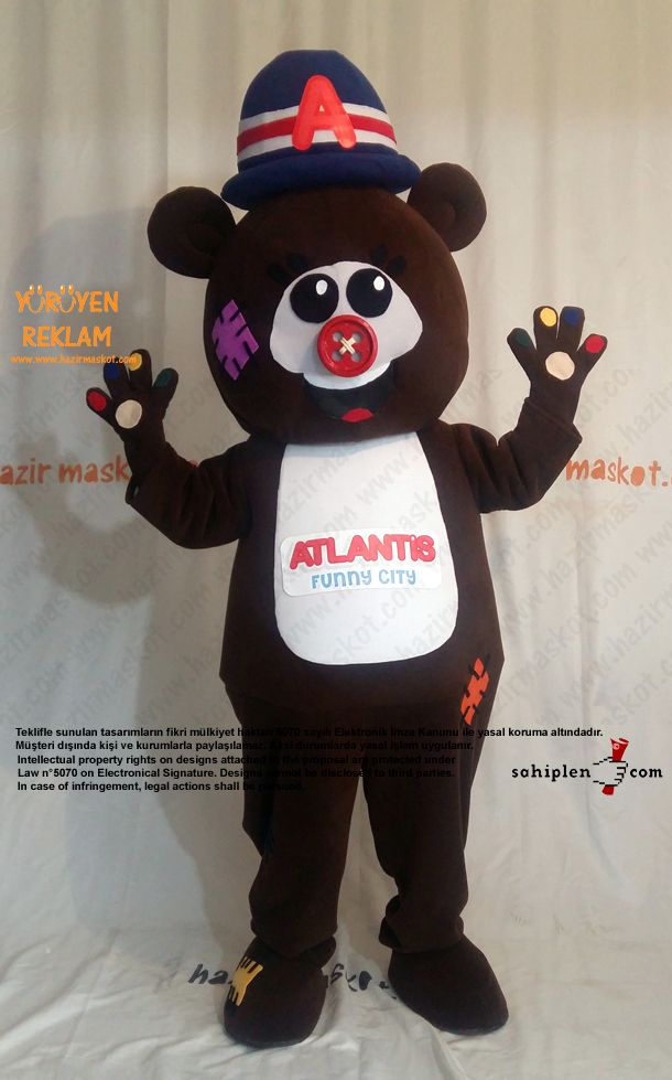 Ayı maskotu / Atlantis Funny City / Evrensel Spor maskot kostümü