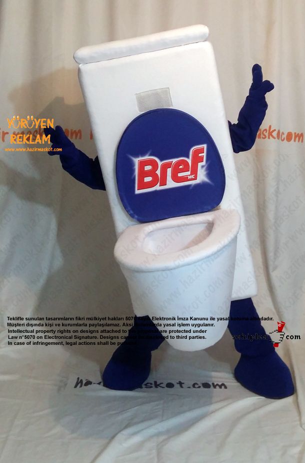 Bref Klozet Maskot kostümü / INT MED maskot kostümü