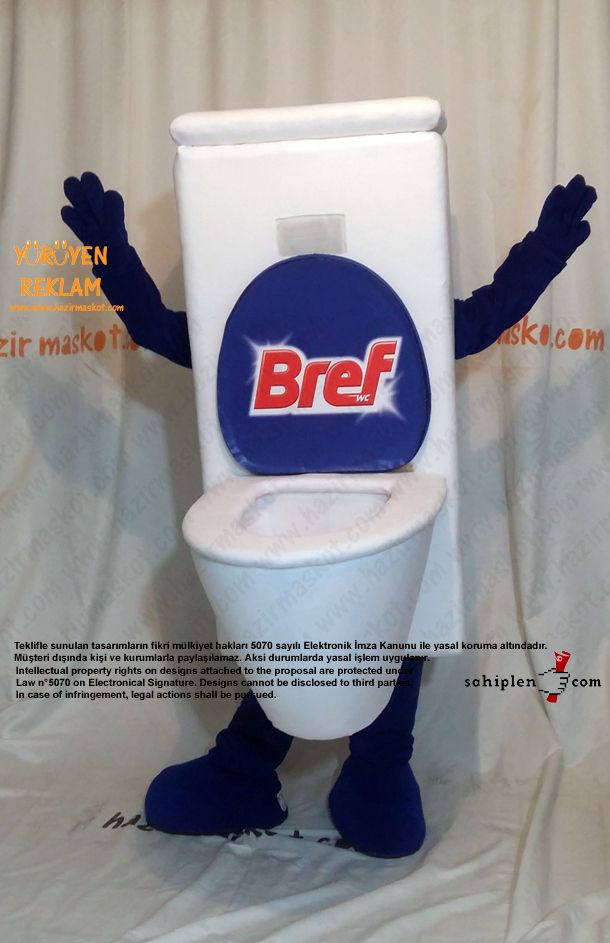 Bref Klozet Maskot kostümü / INT MED maskot kostümü