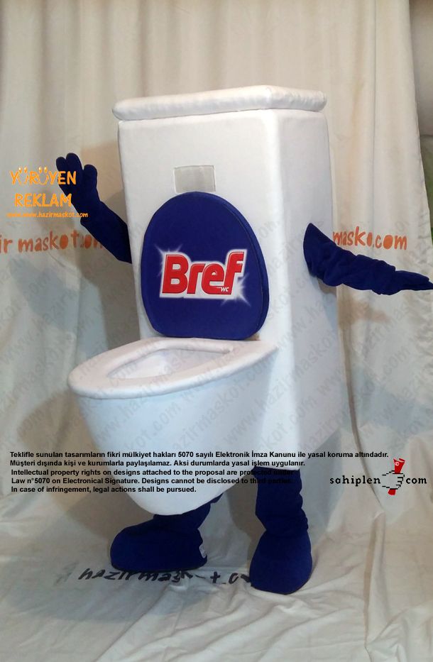 Bref Klozet Maskot kostümü / INT MED maskot kostümü