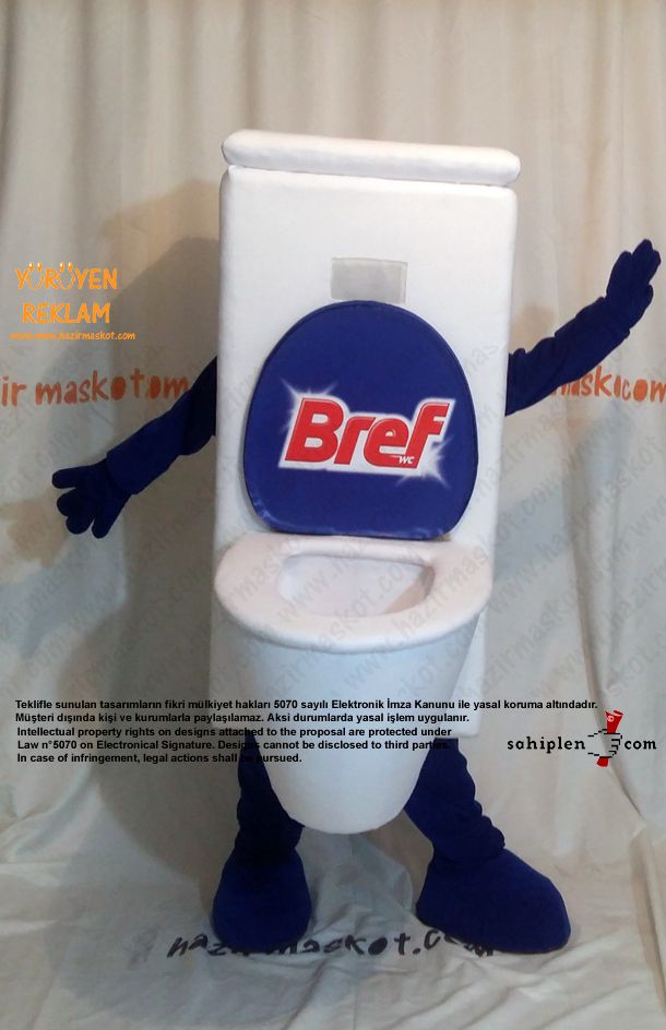 Bref Klozet Maskot kostümü / INT MED maskot kostümü