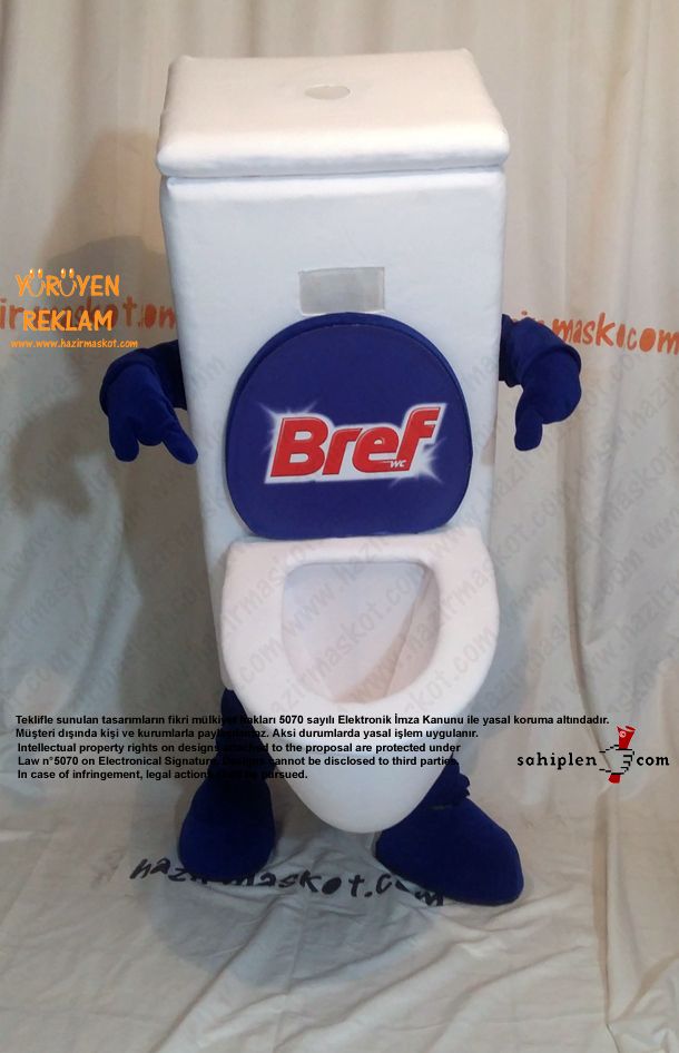 Bref Klozet Maskot kostümü / INT MED maskot kostümü