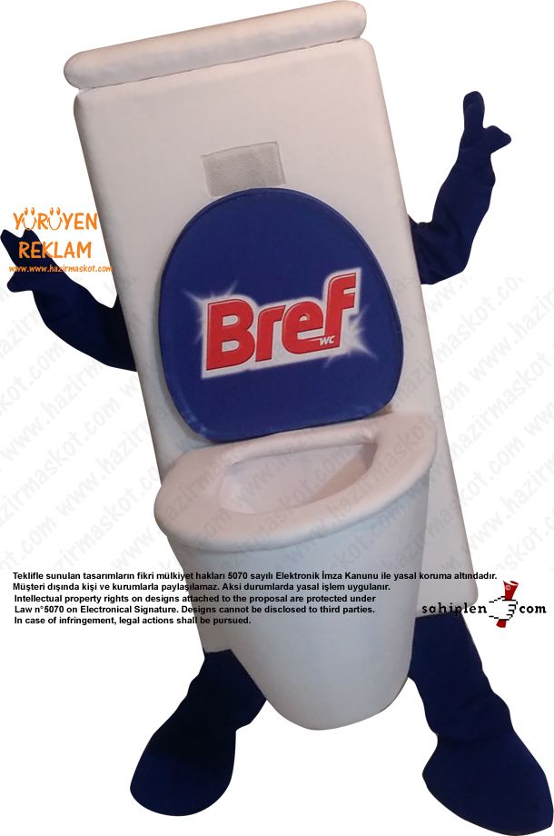 Bref Klozet Maskot kostümü / INT MED maskot kostümü