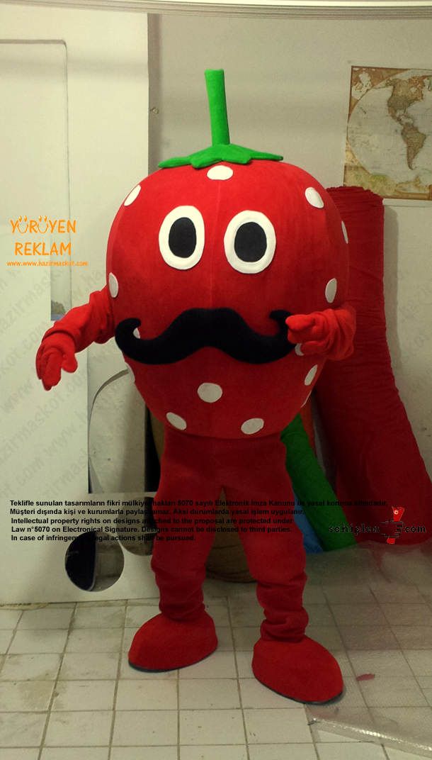 Çilek Maskot Kostümü maskot kostümü