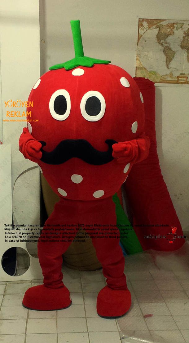 Çilek Maskot Kostümü maskot kostümü