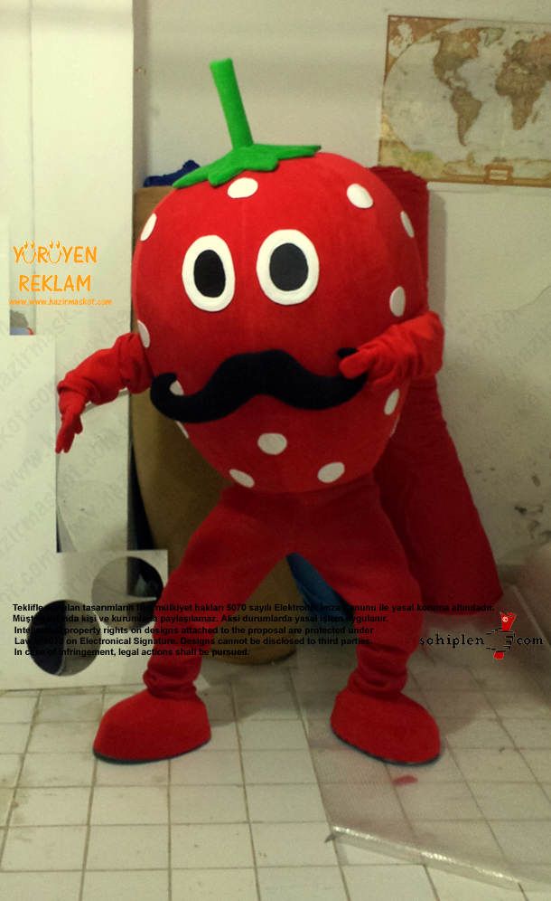 Çilek Maskot Kostümü maskot kostümü