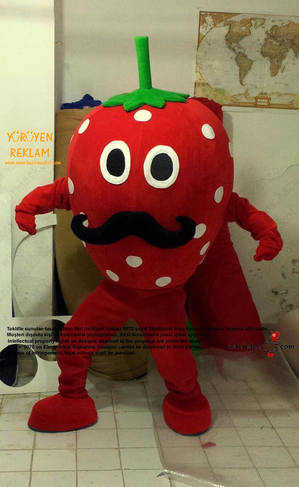 Çilek Maskot Kostümü maskot kostümü