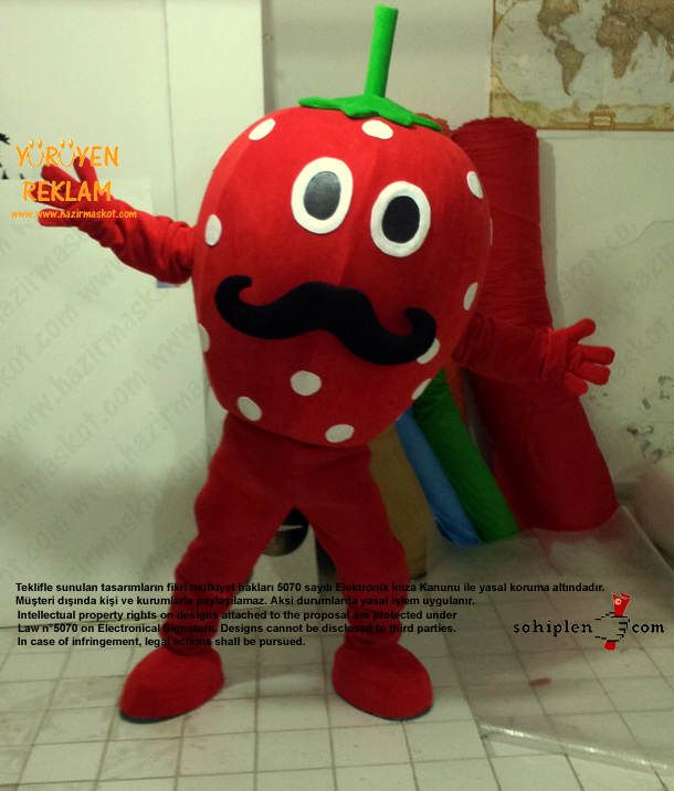 Çilek Maskot Kostümü maskot kostümü