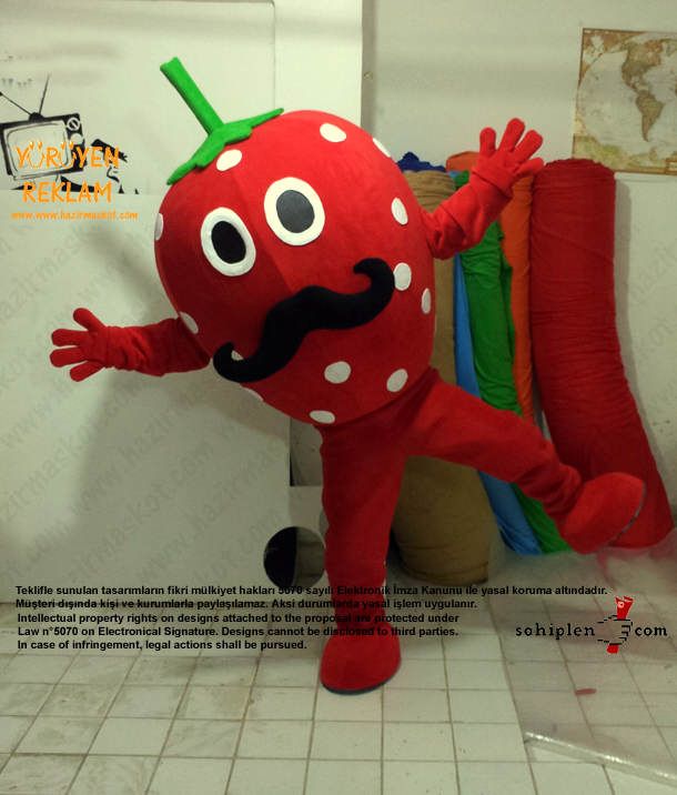 Çilek Maskot Kostümü maskot kostümü