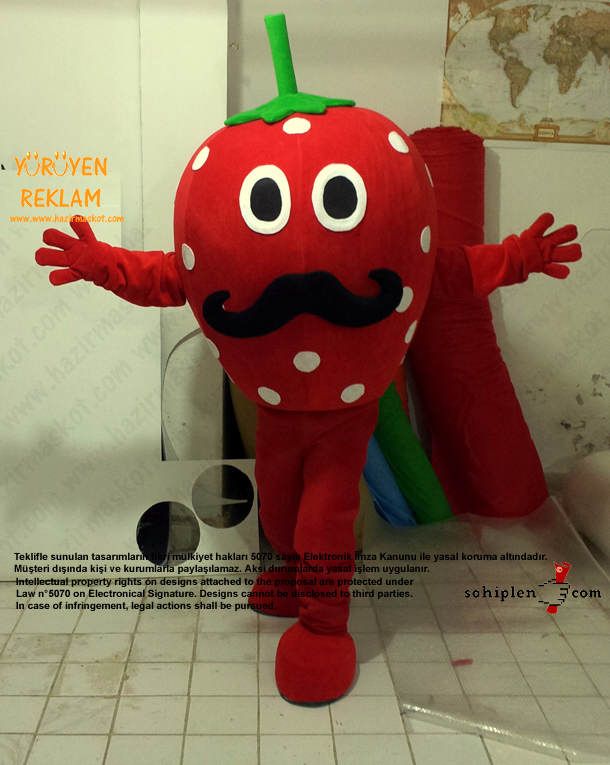 Çilek Maskot Kostümü maskot kostümü