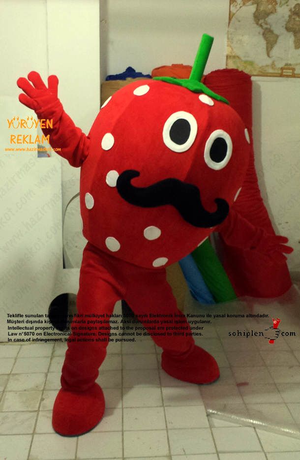 Çilek Maskot Kostümü maskot kostümü