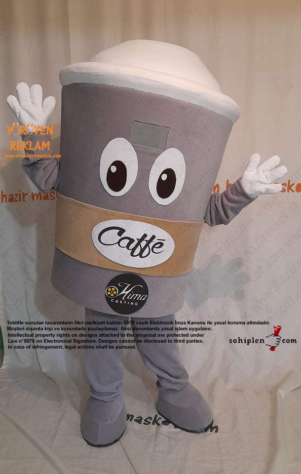 Kahve Bardağı Maskot kostümü / Coffee Mug Mascot Costume maskot kostümü