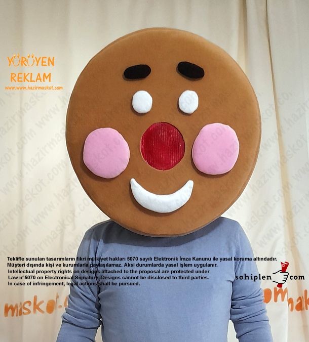 Çörek Adam Maskot Kostümü - Ginger Man maskot kostümü