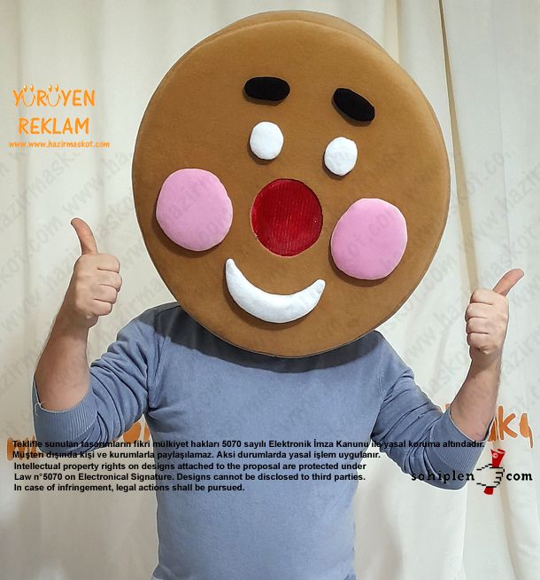 Çörek Adam Maskot Kostümü - Ginger Man maskot kostümü