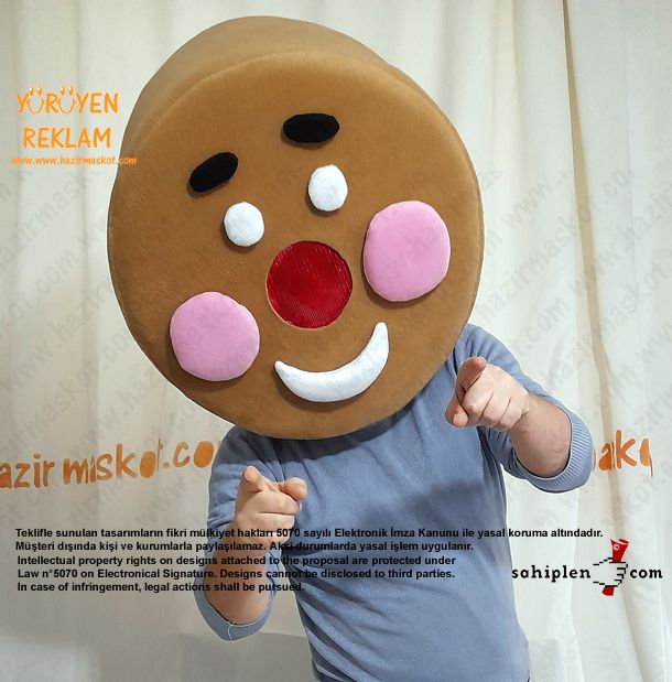 Çörek Adam Maskot Kostümü - Ginger Man maskot kostümü