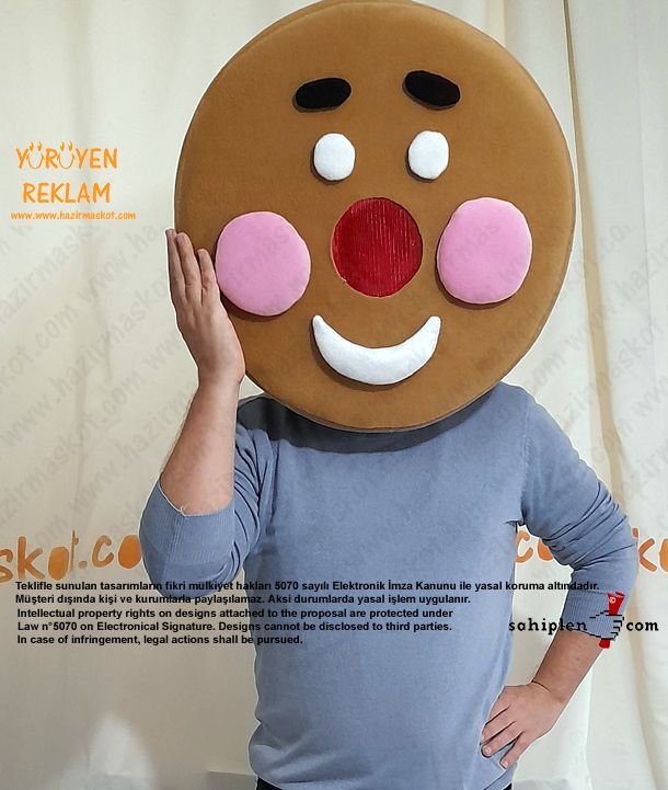 Çörek Adam Maskot Kostümü - Ginger Man maskot kostümü