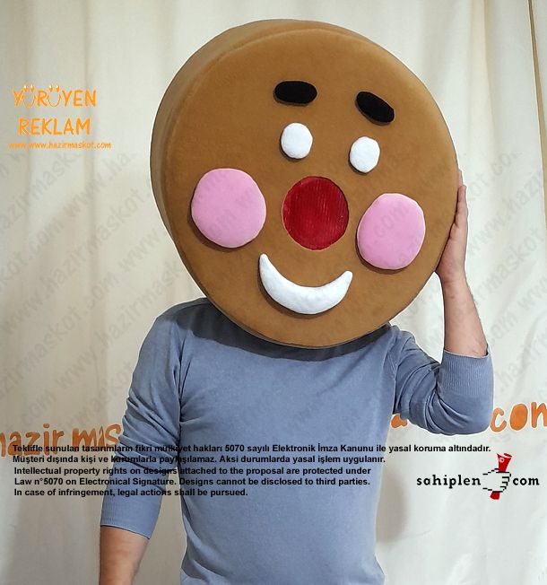 Çörek Adam Maskot Kostümü - Ginger Man maskot kostümü
