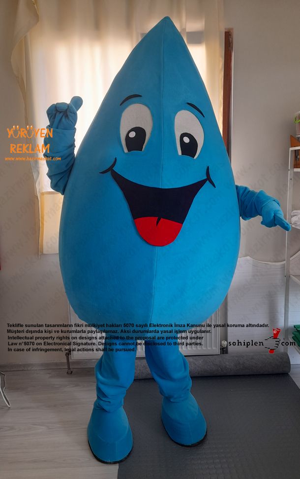 Damla Maskotu Kostümü / İzmir Büyükşehir Belediyesi / Sünger Kent İzmir maskot kostümü