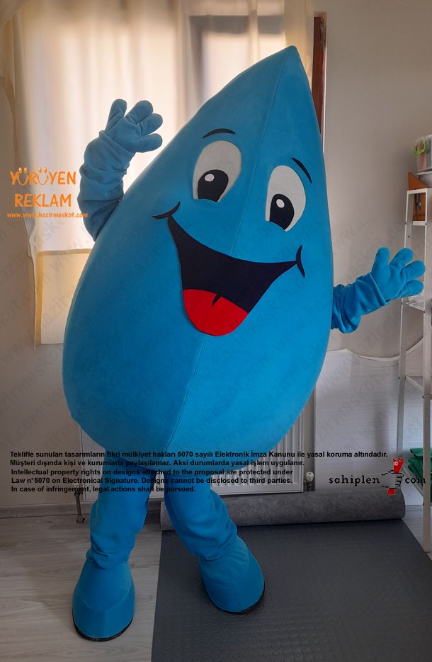 Damla Maskotu Kostümü / İzmir Büyükşehir Belediyesi / Sünger Kent İzmir maskot kostümü