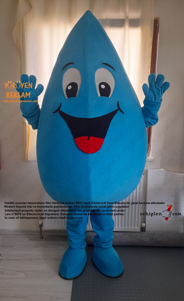 Damla Maskotu Kostümü / İzmir Büyükşehir Belediyesi / Sünger Kent İzmir maskot kostümü