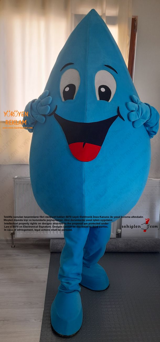 Damla Maskotu Kostümü / İzmir Büyükşehir Belediyesi / Sünger Kent İzmir maskot kostümü