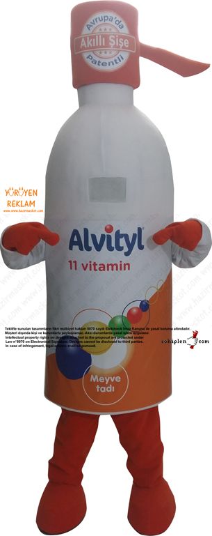 Altivty Vitamin Şişe Maskotu / Viva maskot kostümü