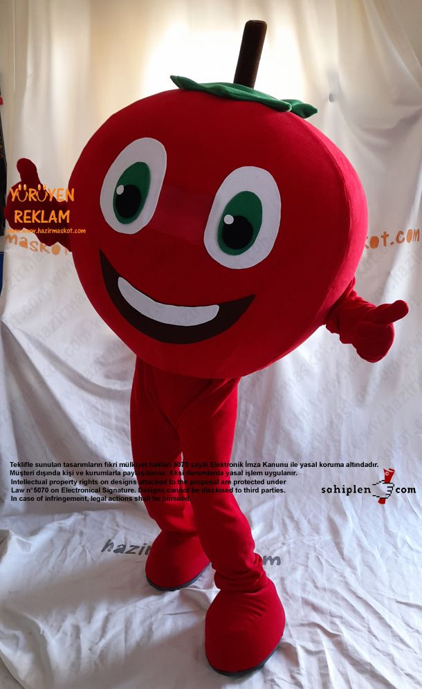 Domates Maskot Kostümü / Pazarama maskot kostümü