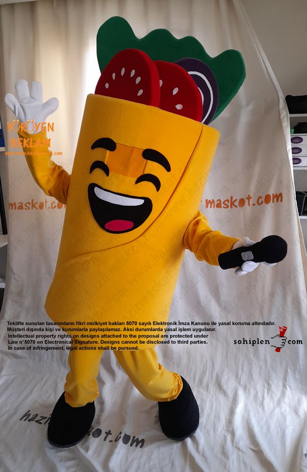 Dürüm Maskot Kostümü / Wrapsta Macartistan maskot kostümü