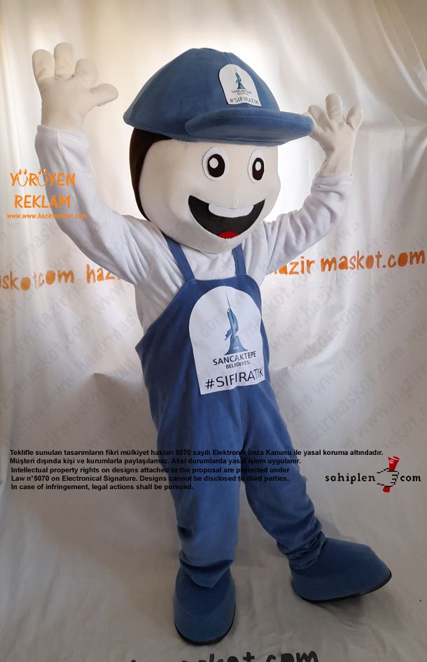 Erkek Çocuk Maskot Kostümü / Geri Dönüşüm Sancaktepe Belediyesi maskot kostümü