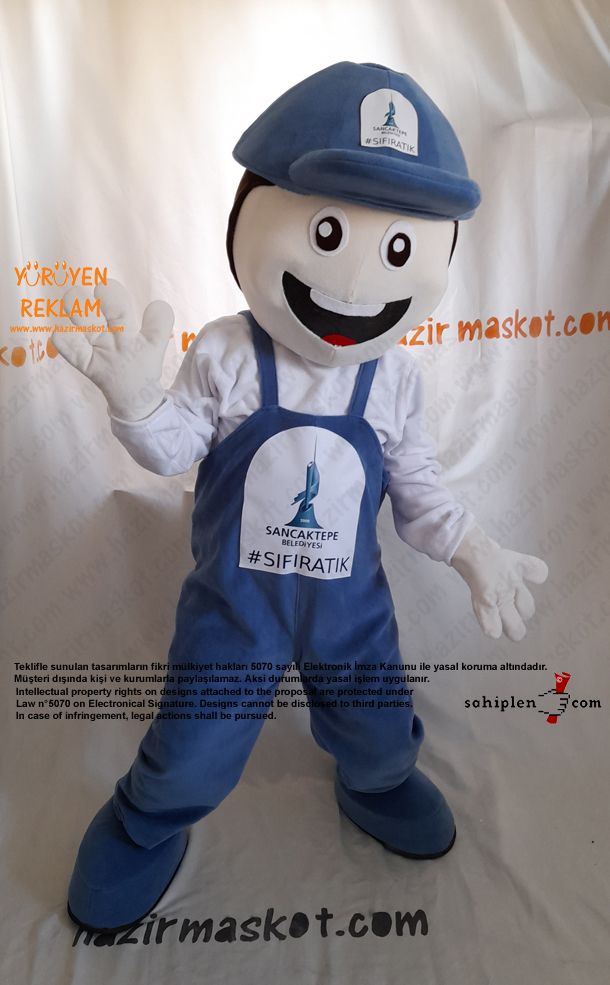 Erkek Çocuk Maskot Kostümü / Geri Dönüşüm Sancaktepe Belediyesi maskot kostümü