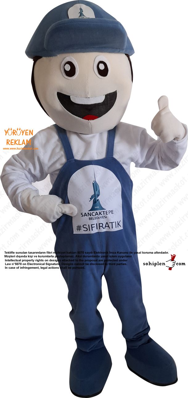 Erkek Çocuk Maskot Kostümü / Geri Dönüşüm Sancaktepe Belediyesi maskot kostümü