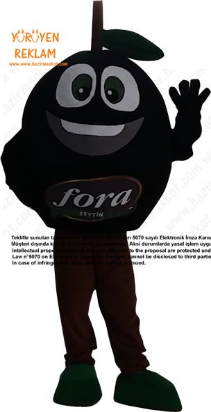 Zeytin Maskot Kostümü / Fora Zeytin / İzmir maskot kostümü