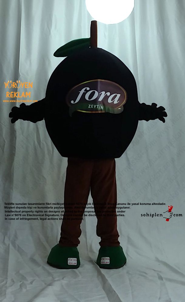 Zeytin Maskot Kostümü / Fora Zeytin / İzmir maskot kostümü