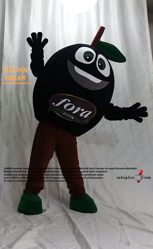 Zeytin Maskot Kostümü / Fora Zeytin / İzmir maskot kostümü