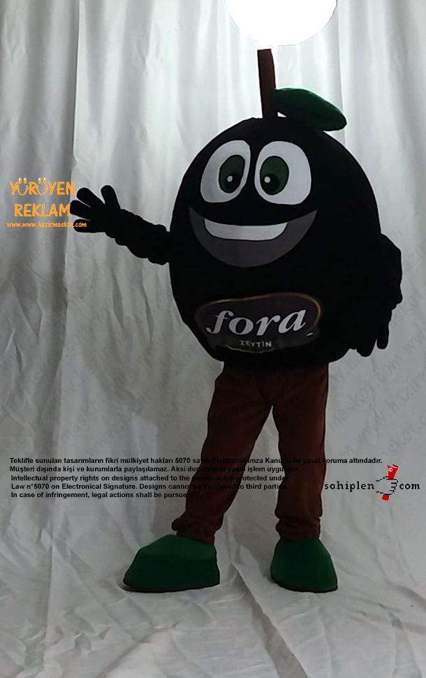 Zeytin Maskot Kostümü / Fora Zeytin / İzmir maskot kostümü