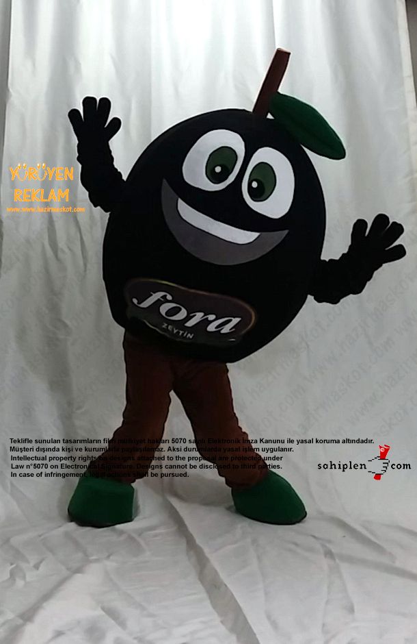 Zeytin Maskot Kostümü / Fora Zeytin / İzmir maskot kostümü