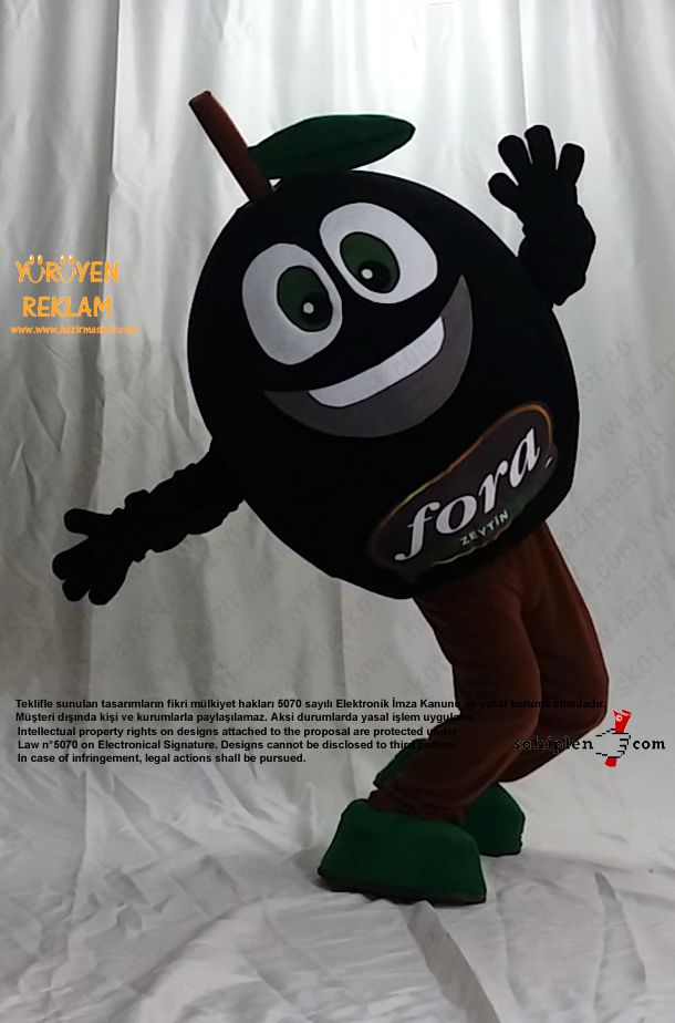 Zeytin Maskot Kostümü / Fora Zeytin / İzmir maskot kostümü
