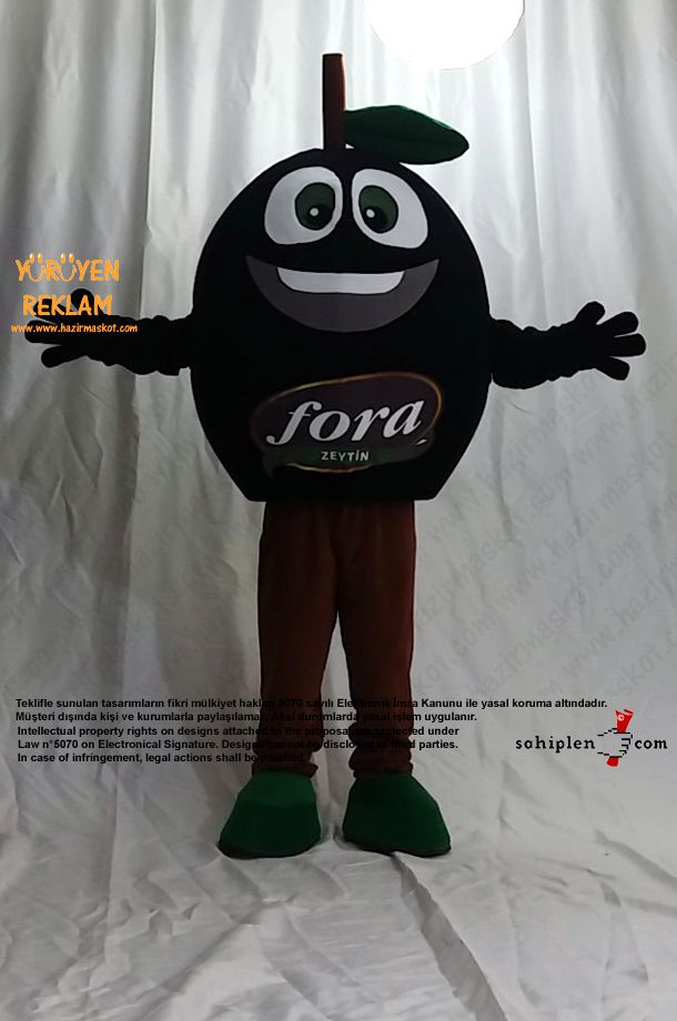 Zeytin Maskot Kostümü / Fora Zeytin / İzmir maskot kostümü