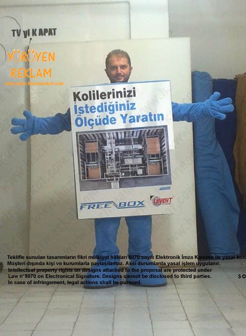 Kutu Free Box Maskot maskot kostümü