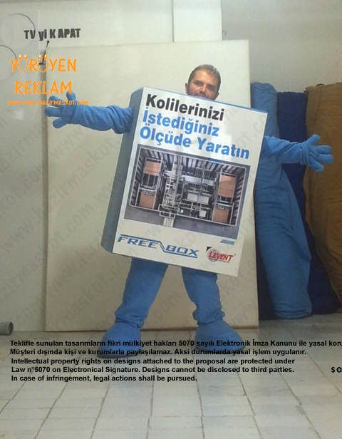 Kutu Free Box Maskot maskot kostümü