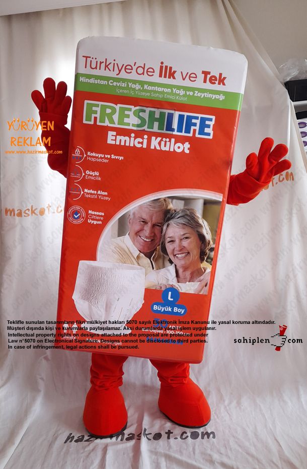 Freshlife Yetişkin Bezi / Emici Külot Maskot Kostümü maskot kostümü