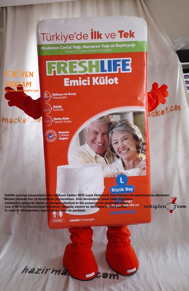 Freshlife Yetişkin Bezi / Emici Külot Maskot Kostümü maskot kostümü