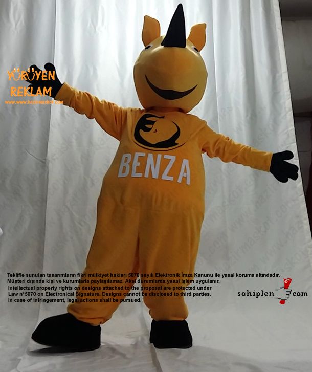 Gergedan Maskot Kostümü / BENZA maskot kostümü