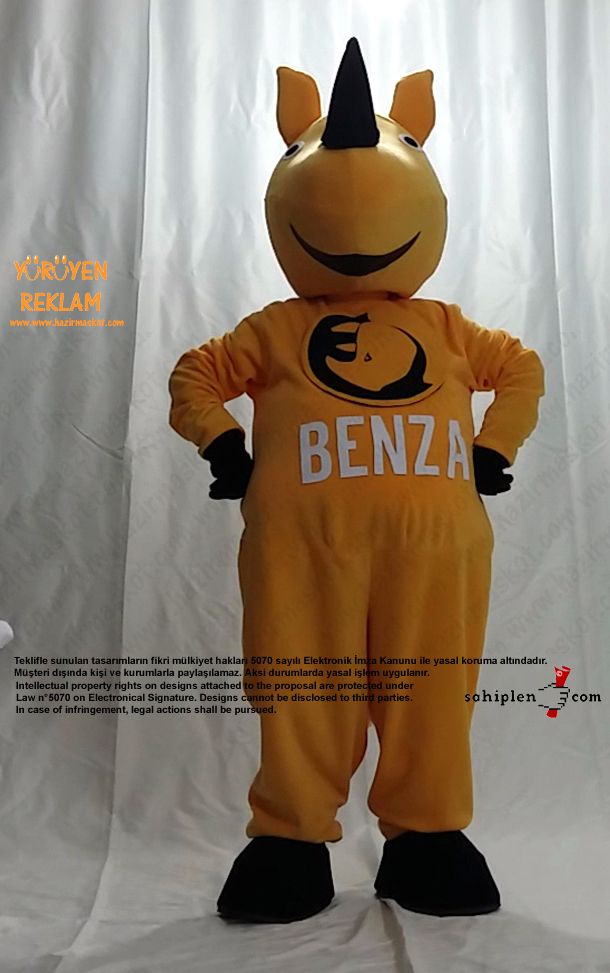 Gergedan Maskot Kostümü / BENZA maskot kostümü