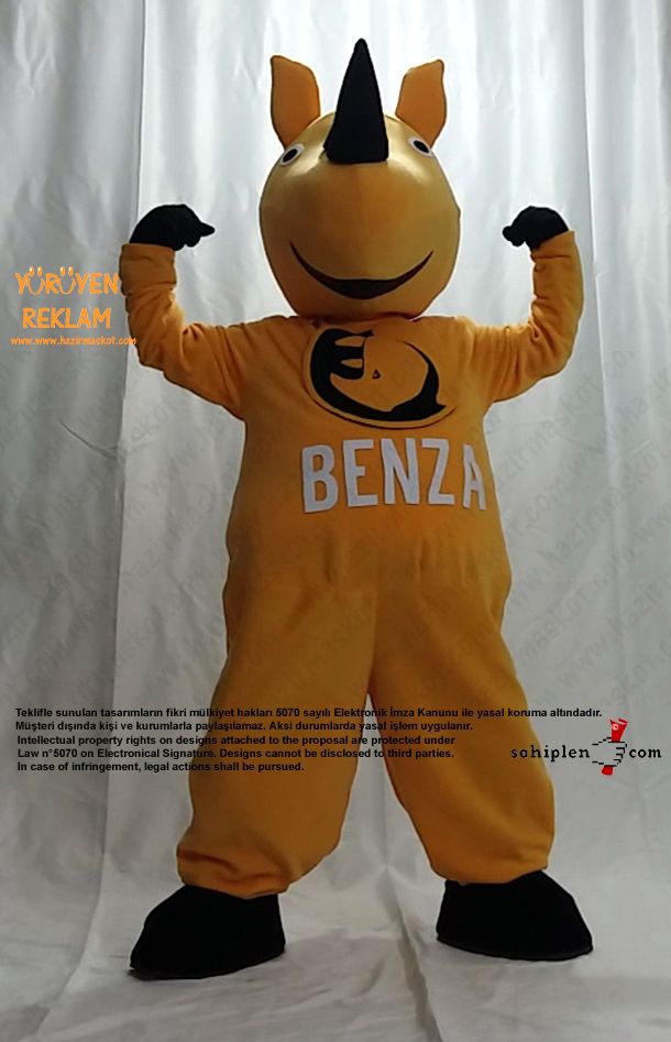 Gergedan Maskot Kostümü / BENZA maskot kostümü
